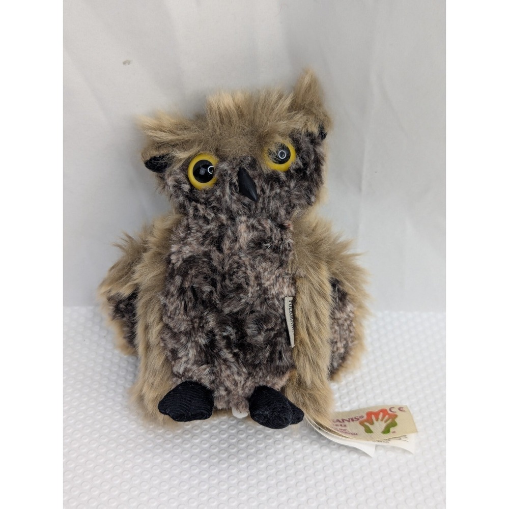 Folkmanis Brown Screech Owl Puppet Plush 6 Inch Stuffed Animal Toy